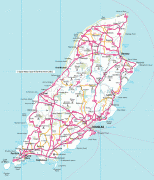 Kaart (cartografie)-Man (eiland)-Isle-of-Man-roads-Map.jpg