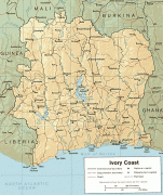 Kort (geografi)-Elfenbenskysten-Ivory.jpg