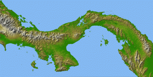 Kaart (kartograafia)-Panama-Physical-map-of-Panama.jpg