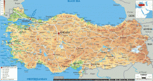 Térkép-Törökország-Turkish-physical-map.gif