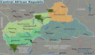 Kaart (kartograafia)-Kesk-Aafrika Vabariik-Central-African-Republic-Regions-Map.png