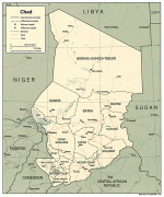 Kaart (cartografie)-Tsjaad-Chad-Map.gif