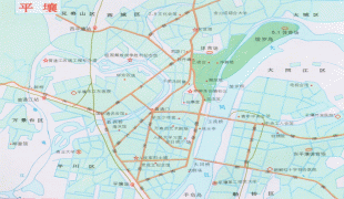 Kaart (cartografie)-Pyongyang-Pyongyang_map.jpg