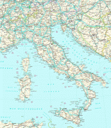 Kaart (cartografie)-Italië-road_map_of_italy.jpg