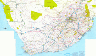 Kaart (kartograafia)-Lõuna-Aafrika Vabariik-South-Africa-Road-Map.jpg