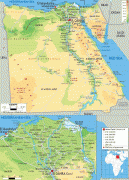 Mapa-Sjednocená arabská republika-physical-map-of-Egypt.gif