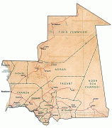 Kaart (kartograafia)-Mauritaania-mapofmauritania.jpg