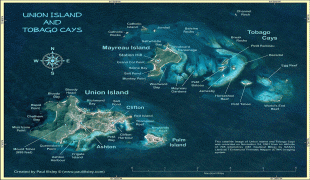 Kaart (kartograafia)-Saint Vincent ja Grenadiinid-Union_Island_and_Tobago_Cays.jpg