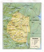 Карта (мапа)-Свазиленд-swaziland_rel90.jpg