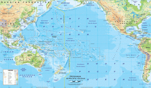 Kaart (kartograafia)-Okeaania-academia_oceania_physical_mural_lg.jpg