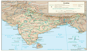 Kaart (kartograafia)-India-india_physio-2001.jpg