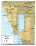 Kaart (cartografie)-Internationale luchthaven Walvisbaai-political-map-of-namibia-and-walsis-bay.jpg