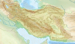 Kaart (cartografie)-Tabriz International Airport-861px-Iran_relief_location_map.jpg
